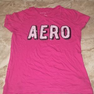 Sequin logo  pink shirt